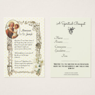St. Joseph Spiritual Bouquet Prayer Holy Card