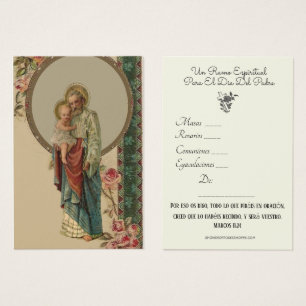 St. Joseph Spiritual Bouquet Spanish Holy Card