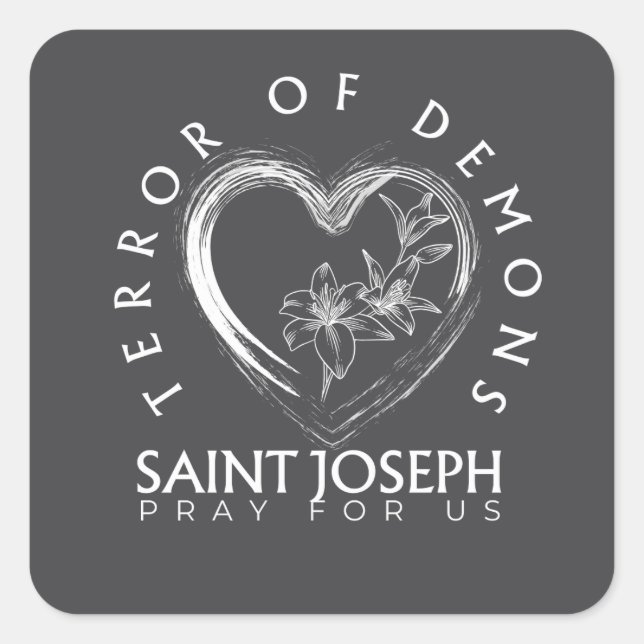 St Joseph Terror of Demons Square Sticker (Front)