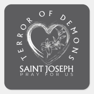 St Joseph Terror of Demons Square Sticker