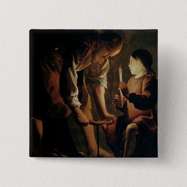 St. Joseph, the Carpenter 15 Cm Square Badge (Front)