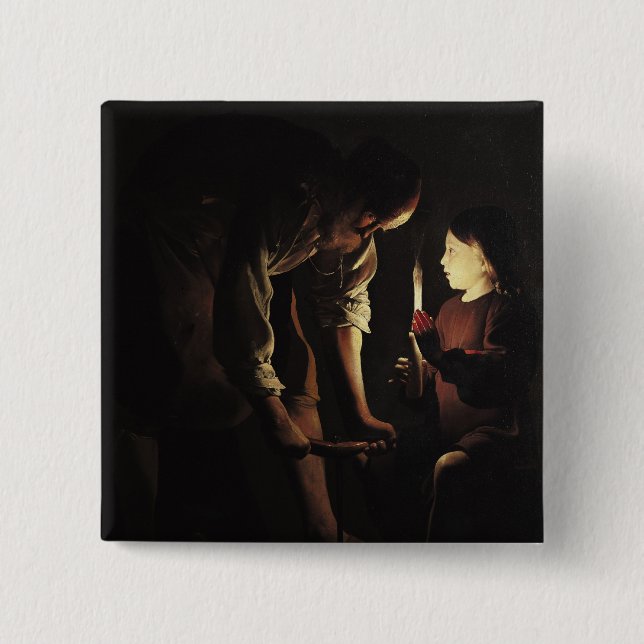 St. Joseph, the Carpenter, c.1640 15 Cm Square Badge (Front)