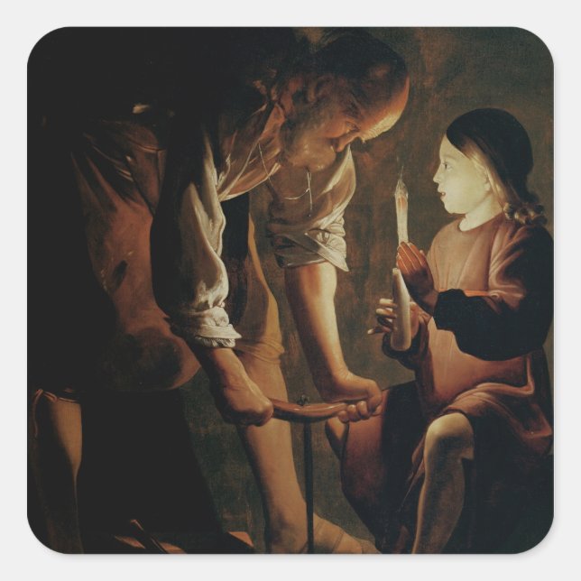 St. Joseph, the Carpenter Square Sticker (Front)
