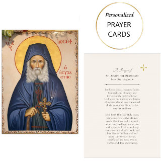 St. Joseph the Hesychast Orthodox Prayer Card