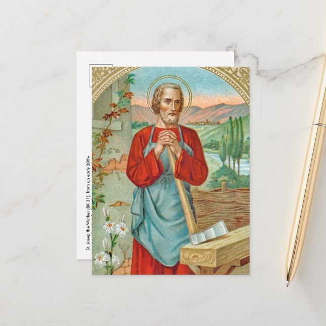 St. Joseph the Worker (BK 31) Postcard (Front/Back In Situ)
