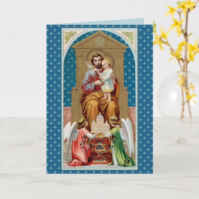 St. Joseph, Toddler CC, Angels with Vatican Model Card (Yellow Flower)