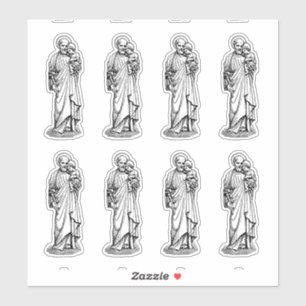 St. Joseph with Child Jesus Black and White