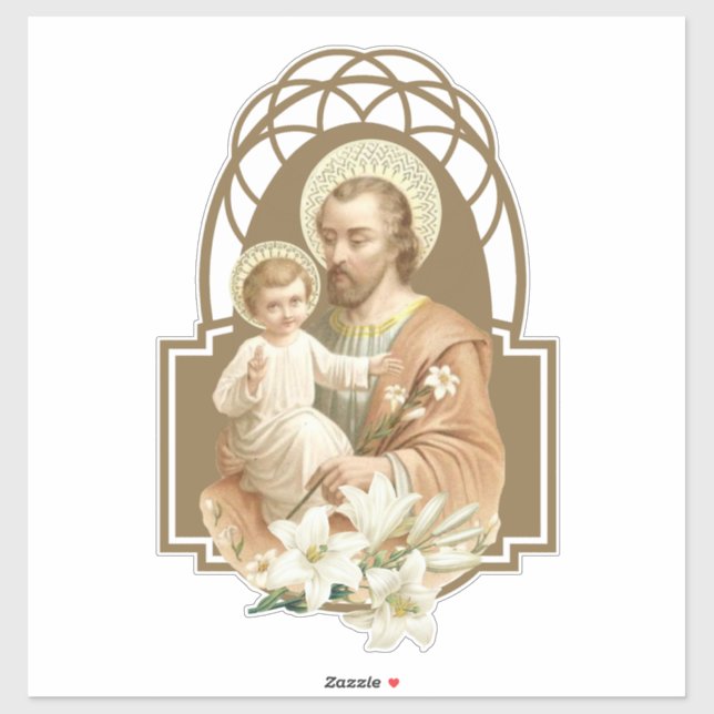 St. Joseph with Child Jesus Lilies (Sheet)