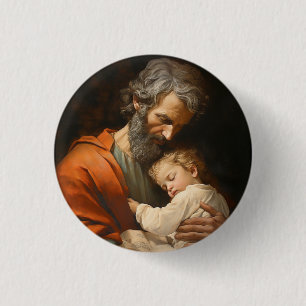 St. Joseph with the Child Jesus 3 Cm Round Badge