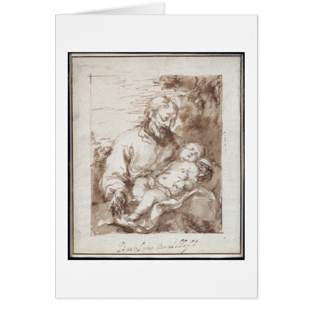 St. Joseph with the Sleeping Christ Child (pen & b (Front)