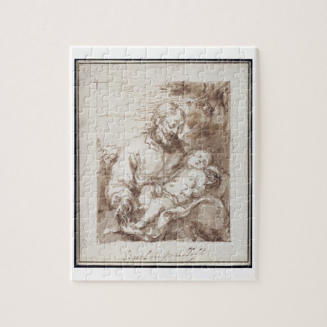 St. Joseph with the Sleeping Christ Child (pen & b Jigsaw Puzzle (Vertical)