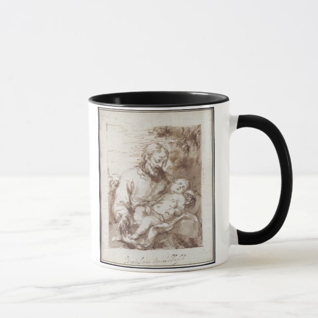 St. Joseph with the Sleeping Christ Child (pen & b Mug (Right)