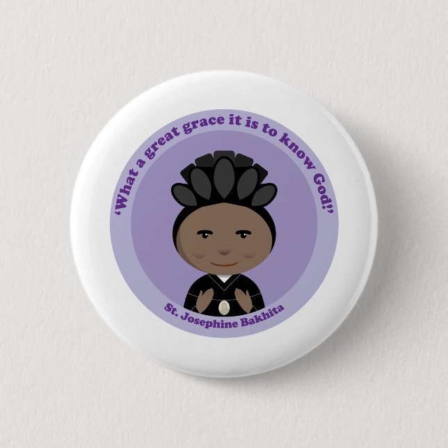 St. Josephine Bakhita 6 Cm Round Badge (Front)