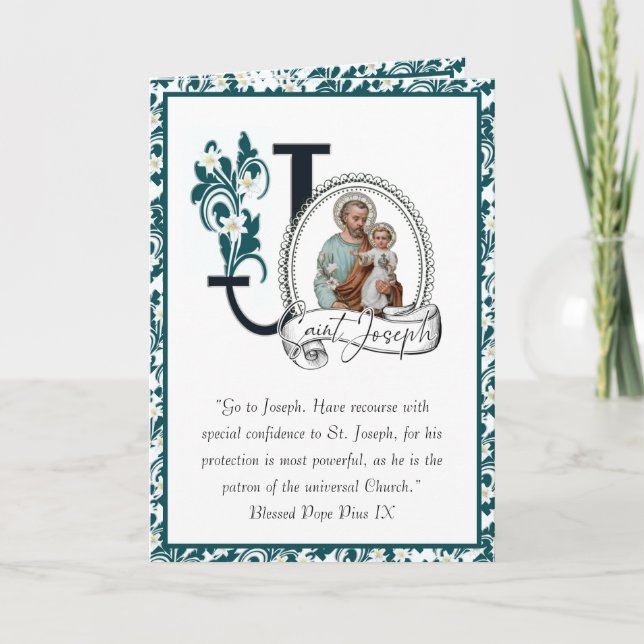 St. Joseph's Day Feast Jesus Religious Prayer Card (Front)