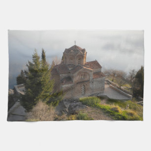 St. Jovan's Church on Lake Ohrid, Macedonia Tea Towel