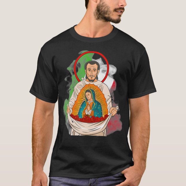 St Juan Diego y Virgen de Guadalupe  T-Shirt (Front)