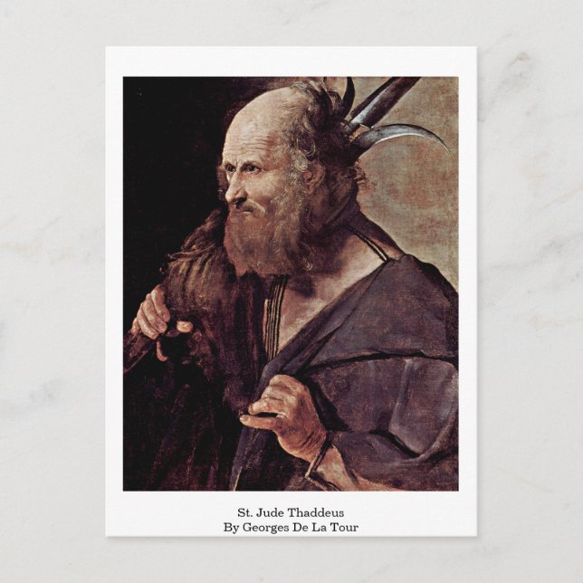 St. Jude Thaddeus By Georges De La Tour Postcard (Front)