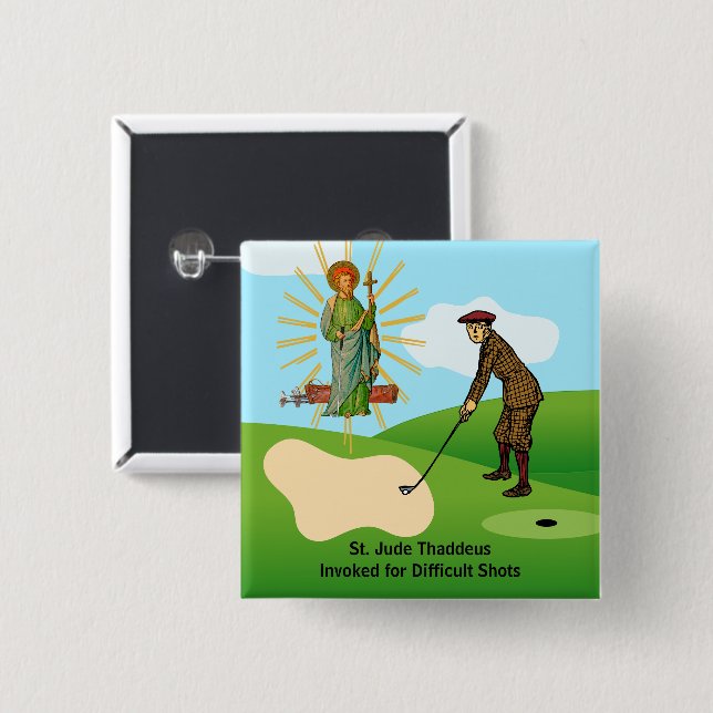 St. Jude Thaddeus & Panic-stricken Duffer 15 Cm Square Badge (Front & Back)