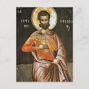 St. Justin Martyr Orthodox Christian Icon Postcard