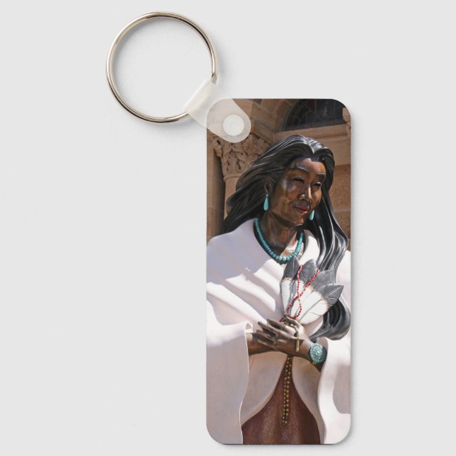 St. Kateri Tekakwitha The Sacred Lily Fine Art Key Ring (Front)