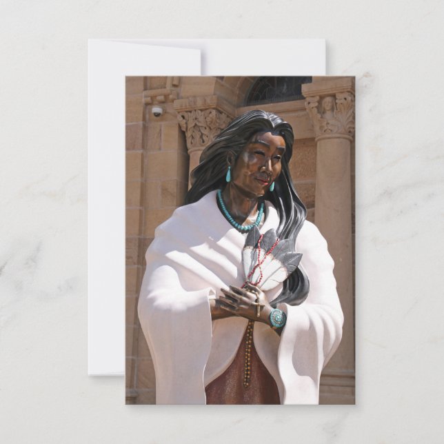 St. Kateri Tekakwitha The Sacred Lily Fine Art Thank You Card (Front)