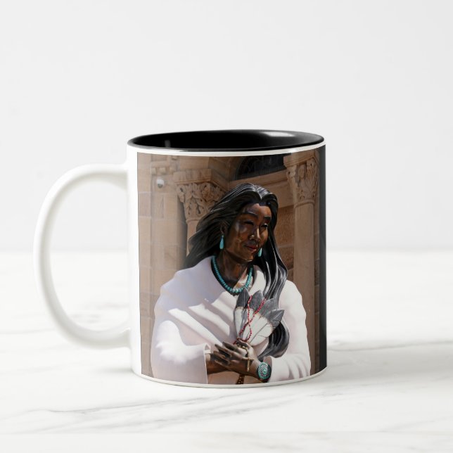 St. Kateri Tekakwitha The Sacred Lily Fine Art Two-Tone Coffee Mug (Left)