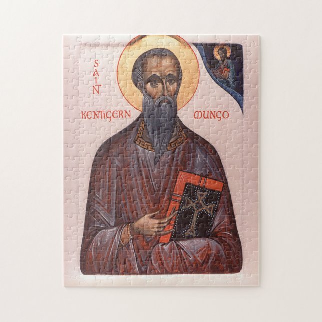St. Kentigern First Bishop of Glasgow Icon Jigsaw Puzzle (Vertical)