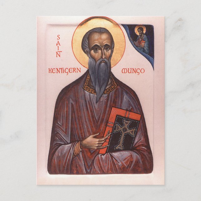 St. Kentigern First Bishop of Glasgow Icon         Postcard (Front)