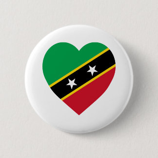 St Kitts and Nevis Flag Heart 6 Cm Round Badge
