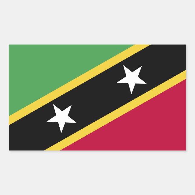 St. Kitts and Nevis Flag Rectangular Sticker (Front)