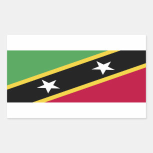 St. Kitts and Nevis Flag Rectangular Sticker
