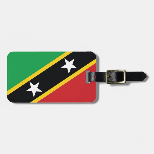St Kitts and Nevis National Flag Luggage Tag (Front Horizontal)