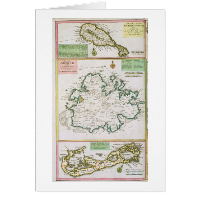 St. Kitts, Antigua and Bermuda, detail from a map (Front)