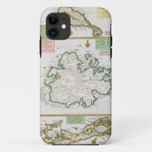 St. Kitts, Antigua and Bermuda, detail from a map iPhone 11 Case