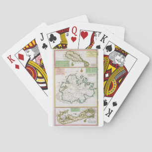 St. Kitts, Antigua and Bermuda, detail from a map Playing Cards
