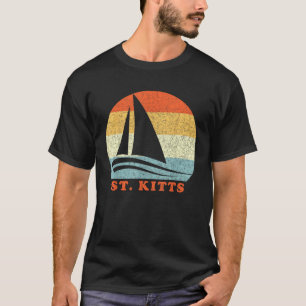 St Kitts Caribbean Sailboat Vintage Retro Vacation T-Shirt