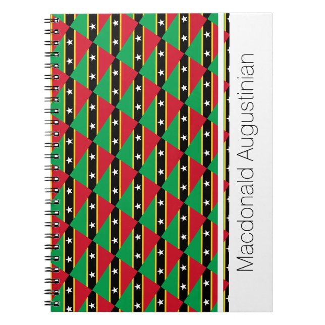 ST KITTS FLAG Custom Add Name Notebook Journal (Front)