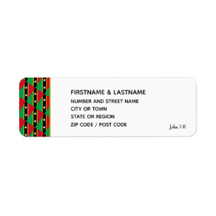 ST KITTS   John 3:16 Sticker Return Address Label