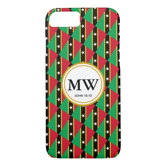 ST KITTS NEVIS Abundant Life Monogram Samsung Case-Mate iPhone Case (Back)