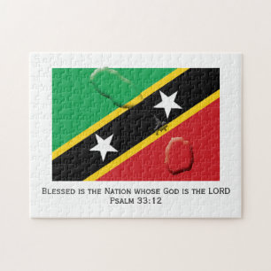 ST KITTS NEVIS   Blessed Nation   KITTITIAN FLAG Jigsaw Puzzle