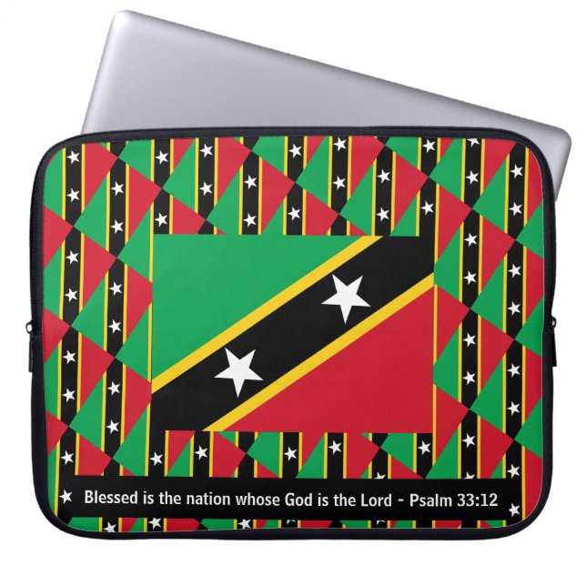 ST KITTS & NEVIS Blessed Nation Psalm 33:12 Laptop Laptop Sleeve (Front)