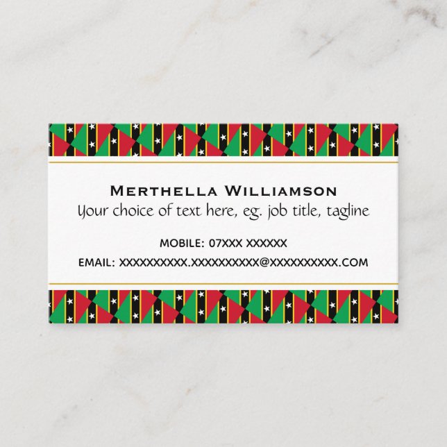 ST KITTS NEVIS BUSINESS CARD (Front)