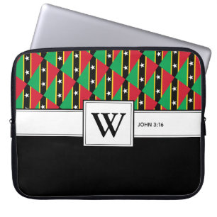 ST KITTS NEVIS Christian Scripture Laptop Monogram Laptop Sleeve