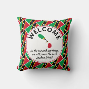ST KITTS NEVIS Christian Welcome Cushion