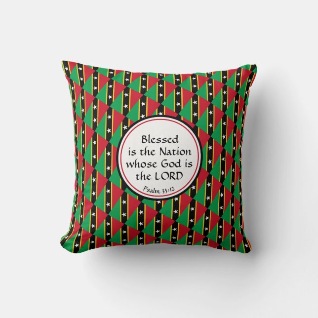ST KITTS & NEVIS FLAG | Blessed Nation | Patriotic Cushion (Front)