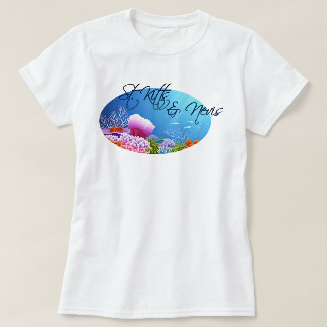 St. Kitts & Nevis reef T-Shirt (Design Front)