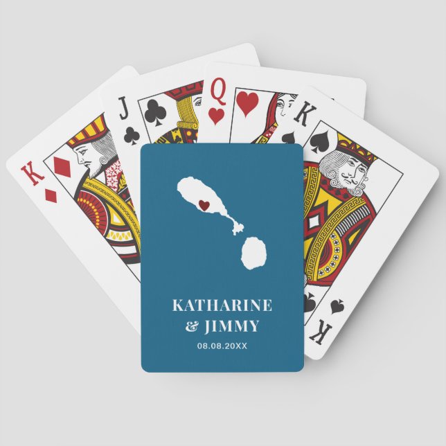 St. Kitts & Nevis Wedding Favour Deck of Cards, Ma Playing Cards (Back)