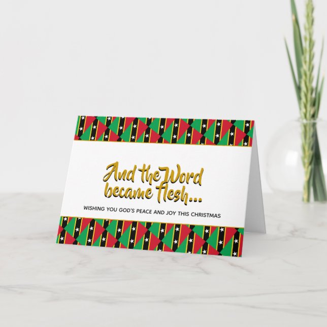 ST KITTS & NEVIS Word Became Flesh CHRISTMAS Holiday Card (Front)