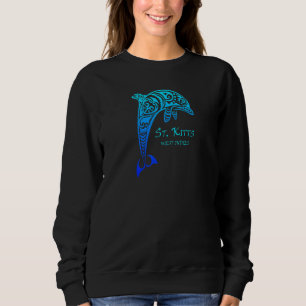 St Kitts West Indies Vintage Retro Tribal Dolphin Sweatshirt