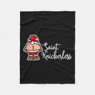 St. Knickerless Funny Mooning Santa Claus Christma Fleece Blanket